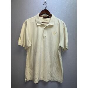 Vintage Harriton Yellow Polo Shirt Golf Golfing Mike Shaw Southern Comfort Large
